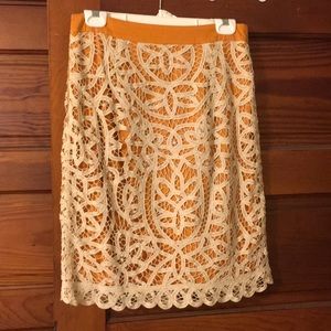 Anthropologie lace pencil skirt.